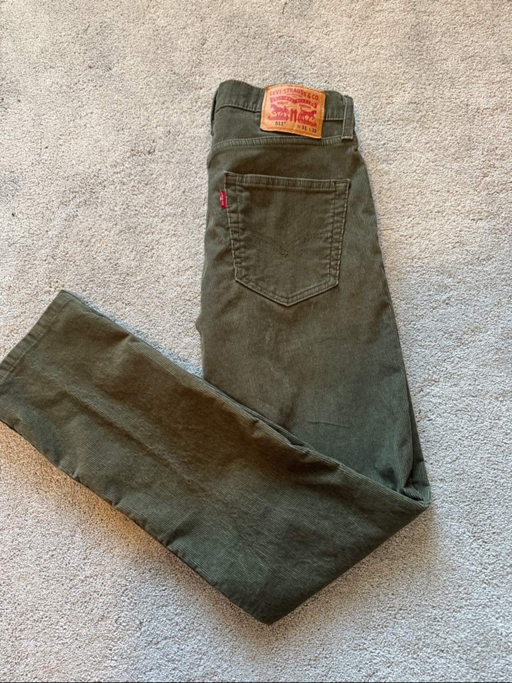 Levi's Olive Green Corduroy Pants - Picture 3 of 3